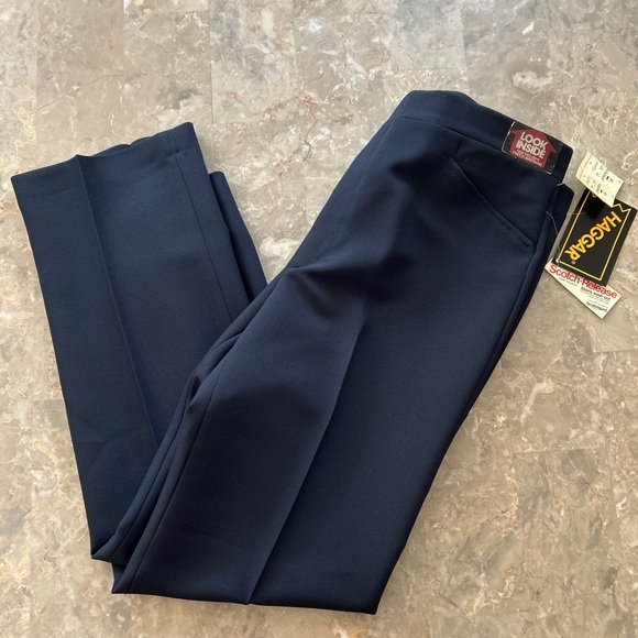 Vintage 1980s Haggar Navy Dress Pants 36x31 NWT